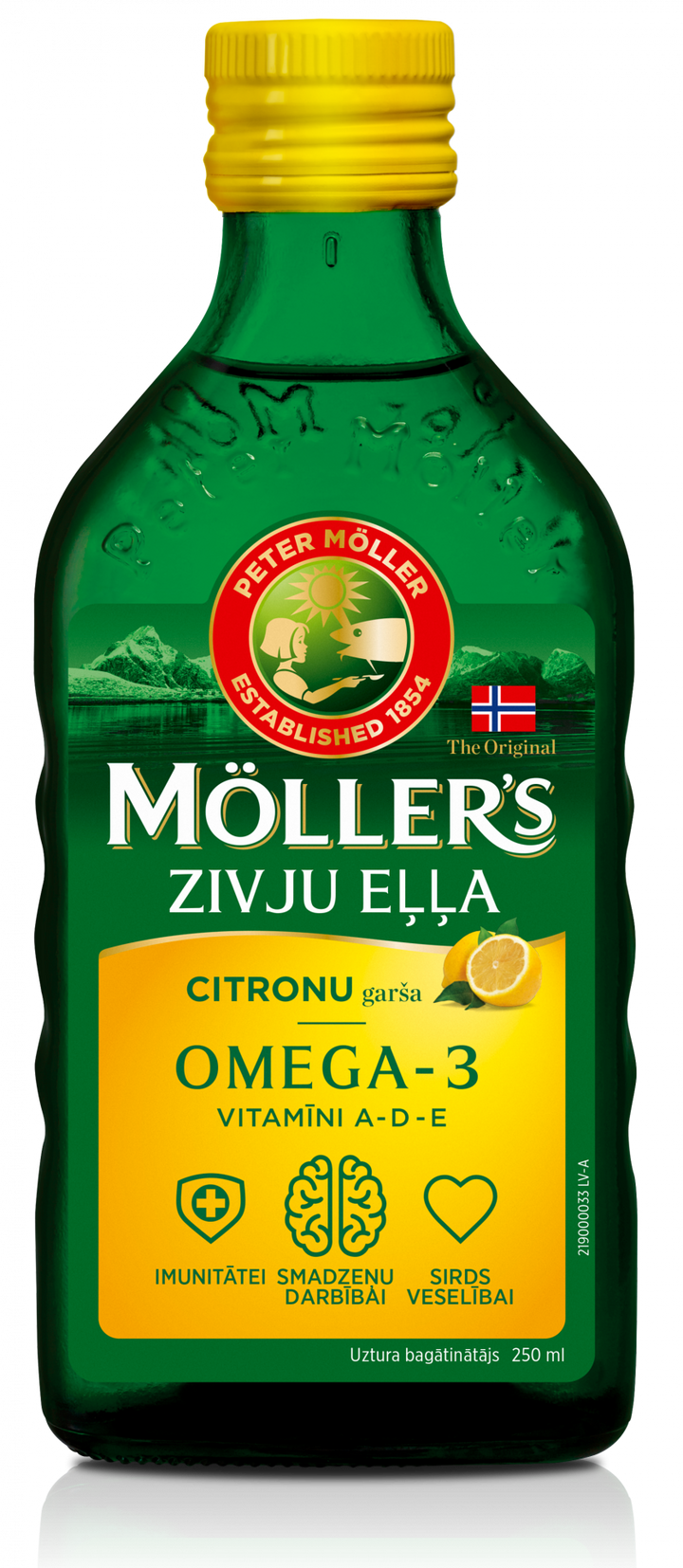 Zivju eļļa ar Citrona Aromātu, 250 ml — MOLLERS