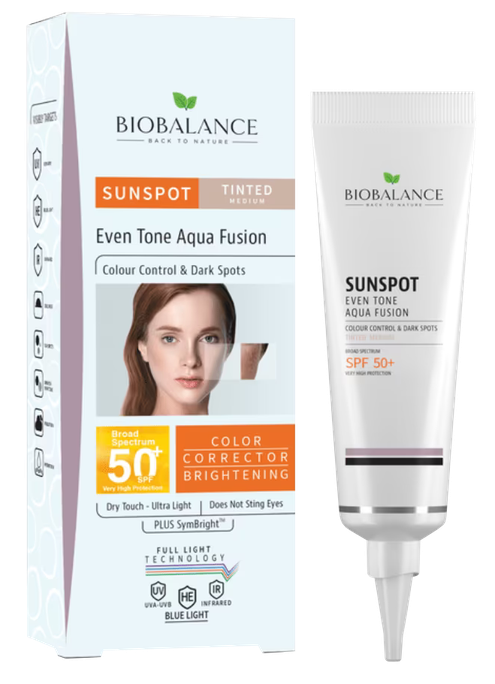 BIOBALANCE SPF 50+ Tinted Medium — saules aizsargkrēms ar toņējošu efektu, 40 ml