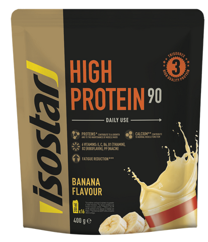 Banānu flavora High Protein pulveris no ISOSTAR, 400 g skaidiņi