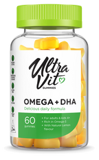 Omega 3 + DHA košļājamās tabletes ULTRAVIT bērniem, 60 gab.
