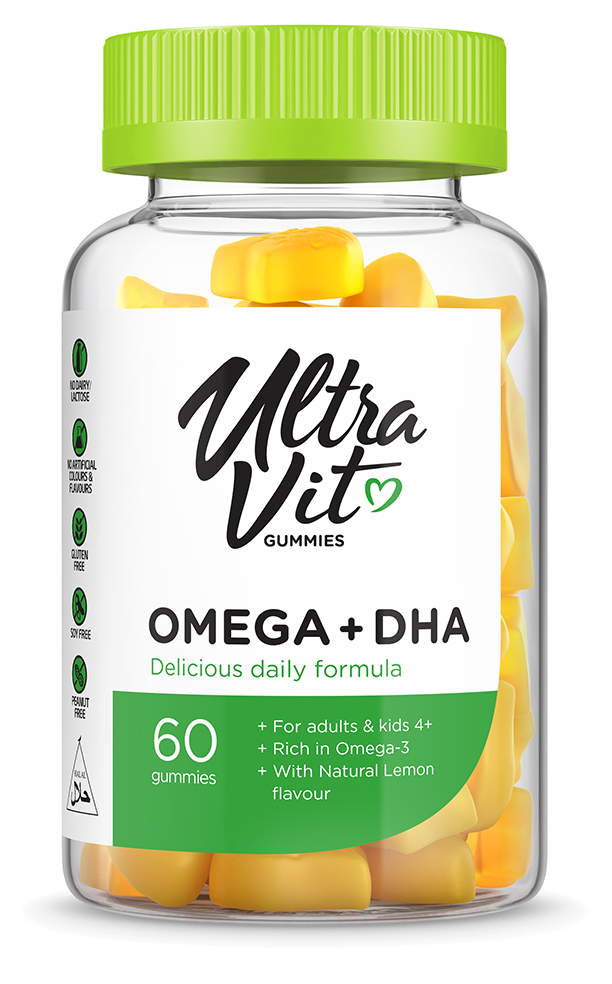 Omega 3 + DHA košļājamās tabletes ULTRAVIT bērniem, 60 gab.