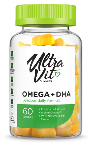 Omega 3 + DHA košļājamās tabletes ULTRAVIT bērniem, 60 gab.