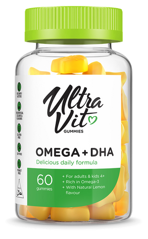 Omega 3 + DHA košļājamās tabletes ULTRAVIT bērniem, 60 gab.