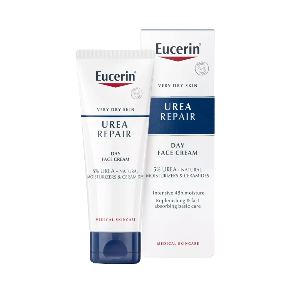 EUCERIN sejas krēms UreaRepair 50 ml – intensīva mitrināšana ļoti sausai sejas ādai