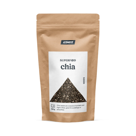 ICONFIT Čia sėklos 150 g – Natūralus supermaistas su skaidulomis, omega-3 ir mineralinėmis medžiagomis