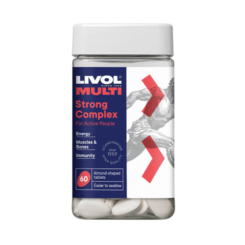 Livol Multi Strong Complex – Multivitamīnu un minerālvielu komplekss enerģijai un imunitātei (60 tabletes)