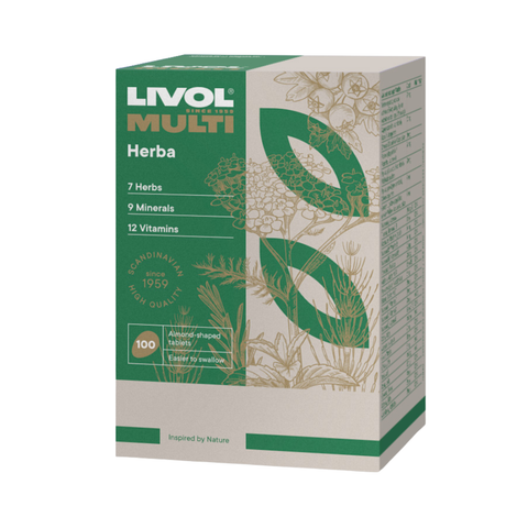 Livol MULTI Herba – Multivitamīni ar 7 augu ekstraktiem (100 tabletes)