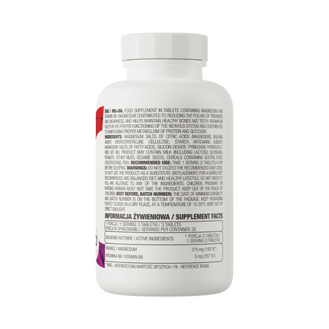Magnijs OstroVit Mg B6, vitamīni nervu sistēmai un enerģijai