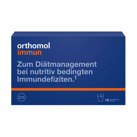 Orthomol imunitātes ātrais atbalsts ar 950 mg C vitamīna, cinku un antioksidantiem – 15 paciņas ātrai organisma aizsardzībai