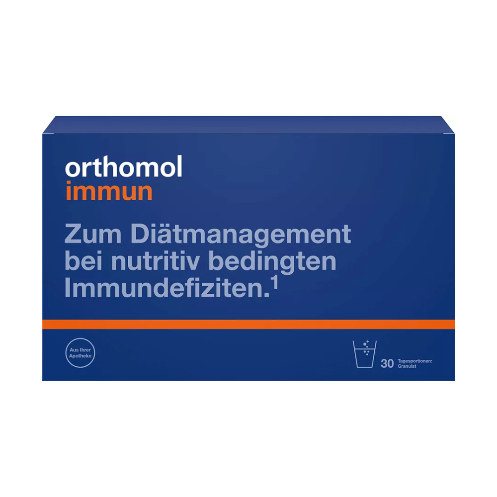 Orthomol imūna paciņu komplekss ar C vitamīnu, cinku un antioksidantiem – 30 dienu atbalsts imunitātei no 14 gadiem sportistiem un ikdienai