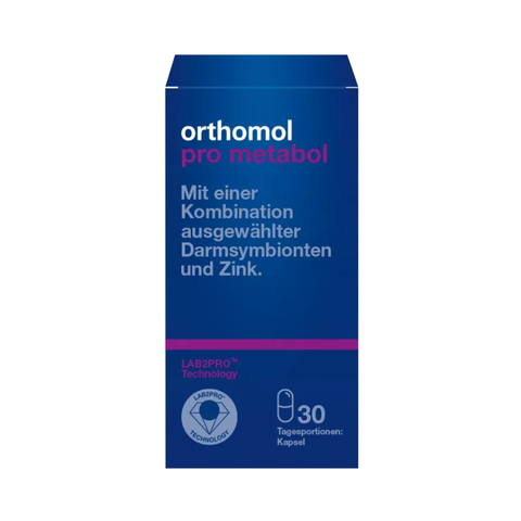 Orthomol vielmaiņas un zarnu līdzsvara atbalsts – 30 dienu kapsulu kurss svara kontrolei un gremošanai