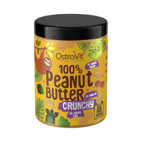 OstroVit 100% Peanut Butter Crunchy – 1000 g kraukšķīga zemesriekstu sviesta versija