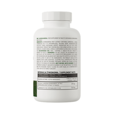 OstroVit Ashwagandha – Adaptogēns stresa mazināšanai, nervu un imūnsistēmas atbalstam