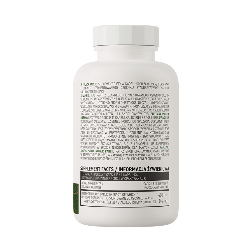 OstroVit Black Garlic VEGE 90 kapsulas iepakojums3