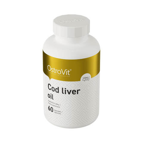 OstroVit Cod Liver Oil 60 kapsulių – A ir D vitaminai su Omega-3 imuninei sistemai, širdžiai ir regėjimui