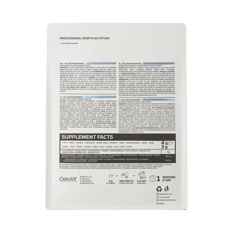 OstroVit Creatine Monohydrate 300 g – Tīra kreatīna monohidrāta formula