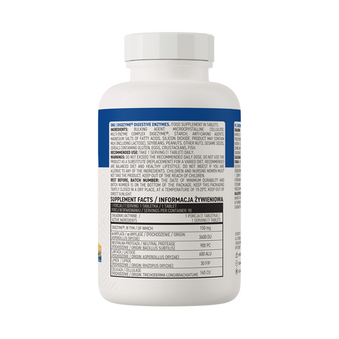 OstroVit DigeZyme seedimisensüümide kompleks 90 tabletti – seedimise toetuseks