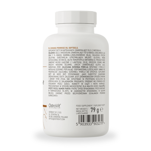 OstroVit Evening Primrose Oil – 90 kapsulas Dabisks sieviešu labsajūtas un ādas veselības atbalsts