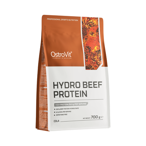 OstroVit Hydro Beef Protein 700 g – Augstas kvalitātes liellopa olbaltumvielu pulveris (cola garša)
