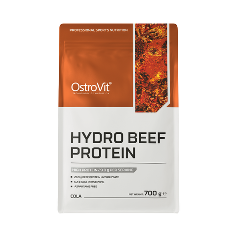 OstroVit Hydro Beef Protein 700 g – Augstas kvalitātes liellopa olbaltumvielu pulveris (cola garša)
