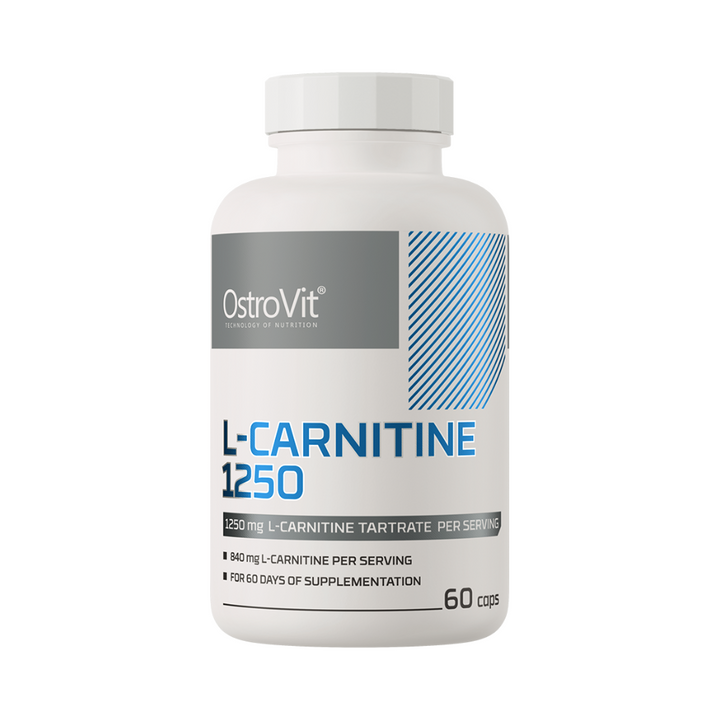 OstroVit L-Carnitine 1250 60 kapsulas – enerģijas pieaugums un efektīva tauku dedzināšana – agmarket.lv

