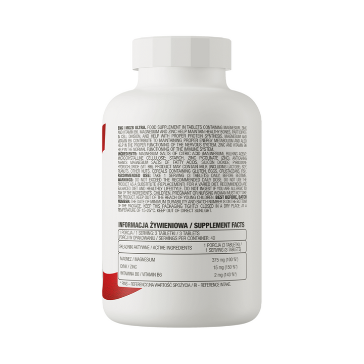 Magnijs, cinks un B6 vitamīns OstroVit MgZB ULTRA – svarīgi veselībai un dienas enerģijai – agmarket.lv

