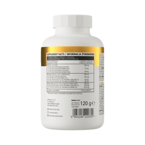 OstroVit Omega 3-6-9 90 kapsulas – Vērtīgas taukskābes smadzeņu un sirds veselībai