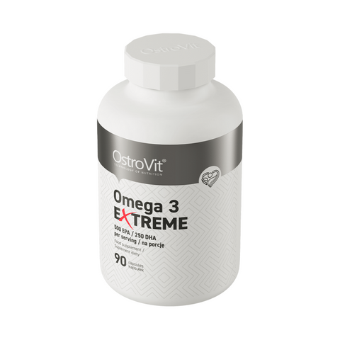 OstroVit Omega 3 Extreme 90 kapsulių – koncentruota žuvų taukų forma su EPA ir DHA širdžiai ir smegenims