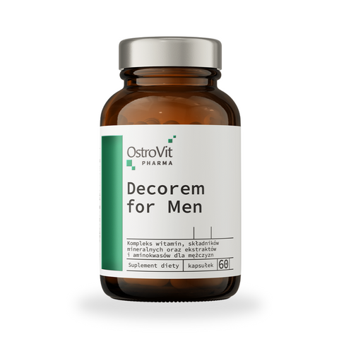 OstroVit Pharma Decorem For Men – 60 kaps., vīriešu veselībai, enerģijai un hormonālā līdzsvara uzturēšanai