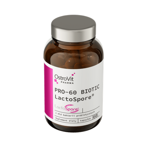 OstroVit Pharma PRO-60 BIOTIC LactoSpore® 60 kapsulas – Spēcīgs probiotikas atbalsts zarnu veselībai un imunitātei