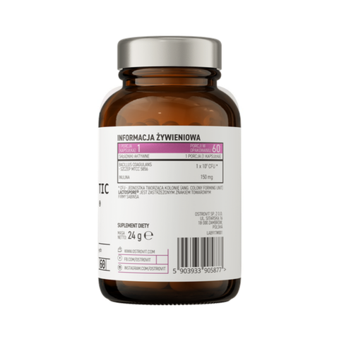 OstroVit Pharma PRO-60 BIOTIC LactoSpore® 60 kapsulas – Spēcīgs probiotikas atbalsts zarnu veselībai un imunitātei