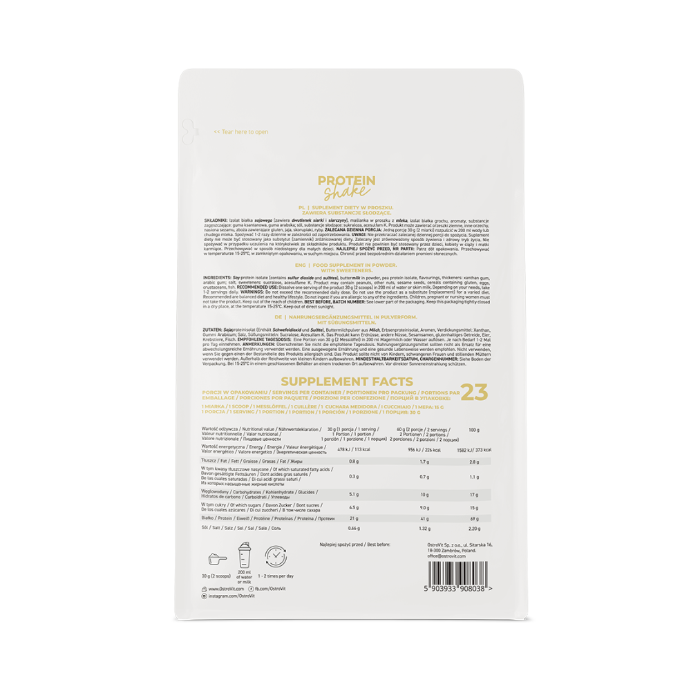 Sporta uzturs – OstroVit Protein Shake 700 g proteīna kokteilis vaniļa