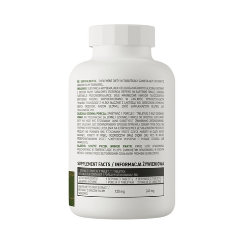 OstroVit Saw Palmetto VEGE 360 tabletti – saepalmi viljade ekstrakt meeste tervisele