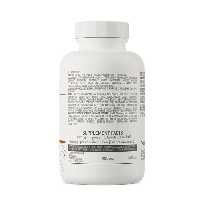 OstroVit Spiruline 90 tabletti – spirulina immuunsuse, detoksi ja elujõu toetamiseks