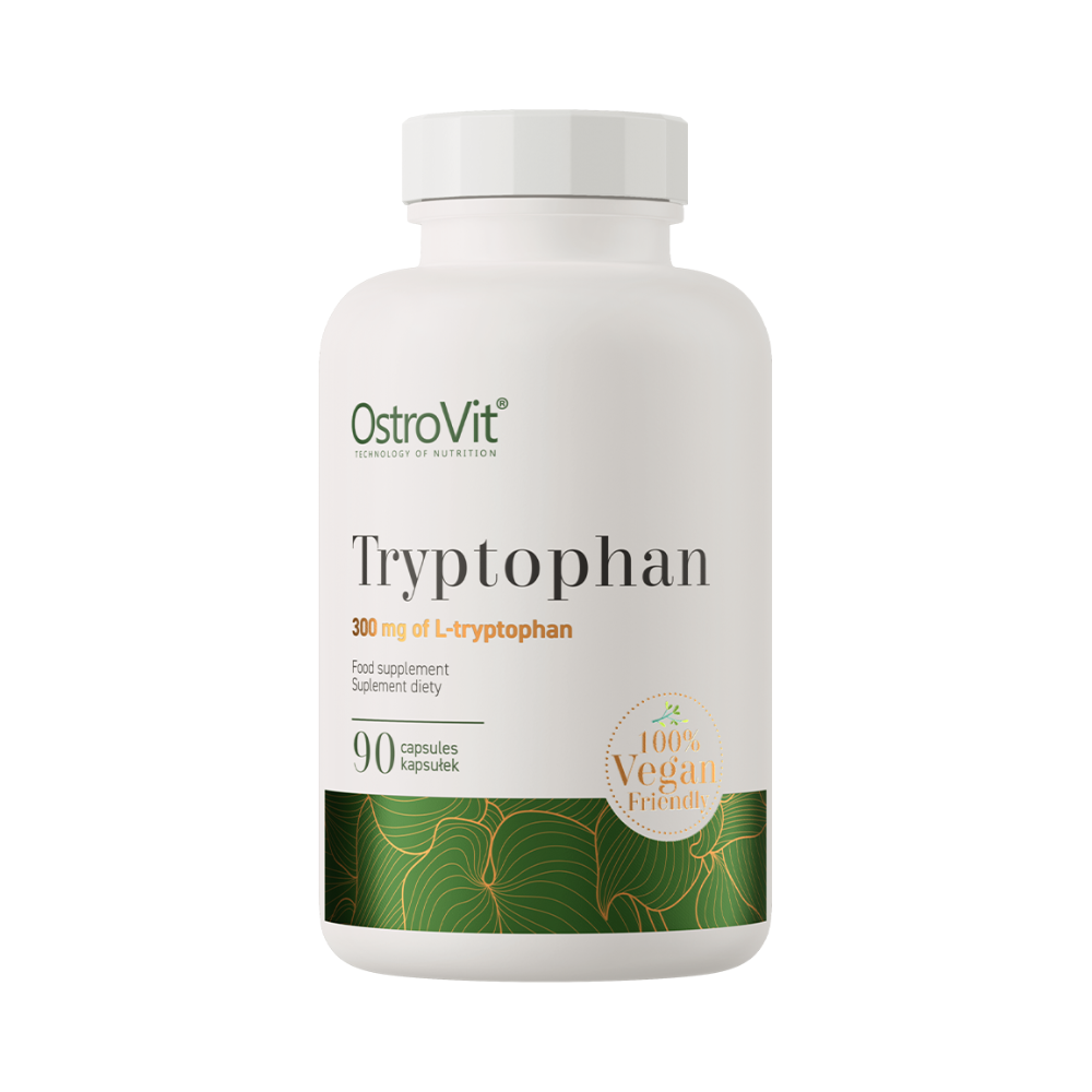 OstroVit Tryptophan VEGE 90 kapsulas – triptofāns mieram, labsajūtai un veselīgam miegam