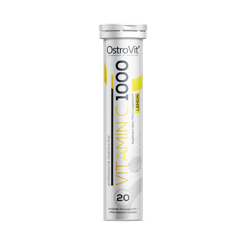 OstroVit C vitamīns 1000 mg putojošās tabletes ar citrona garšu – imunitātei, enerģijai un ādas veselībai