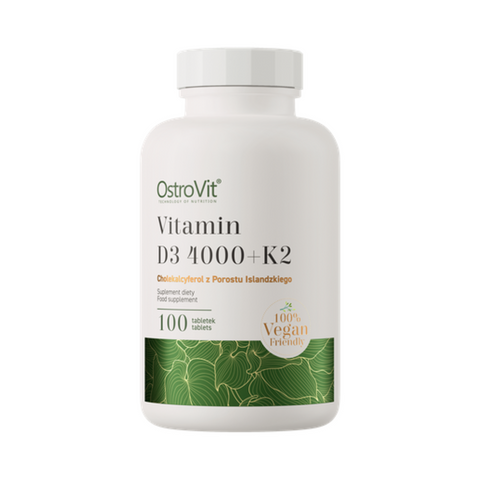 OstroVit D3 4000 IU + K2 VEGE vitamīni – kaulu, sirds un imunitātes veselībai – kauliem, kaulai, luudele – agmarket.lv