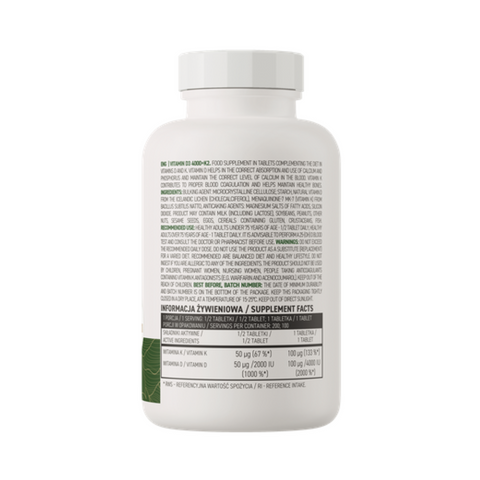 OstroVit D3 4000 IU + K2 VEGE vitamīni – kaulu, sirds un imunitātes veselībai – kauliem, kaulai, luudele – agmarket.lv

