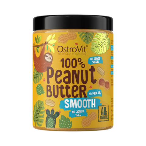 OstroVit 100% Peanut Butter 1000 g – Smooth zemesriekstu sviests bez piedevām
