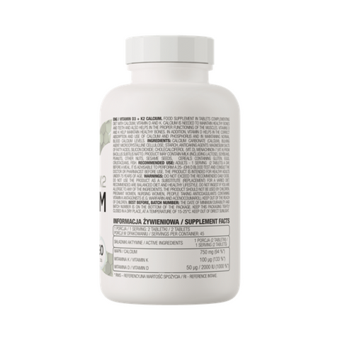 Vitamin D3 K2 Calcium spēcīgi kauli, veseli zobi un stipra imunitāte
