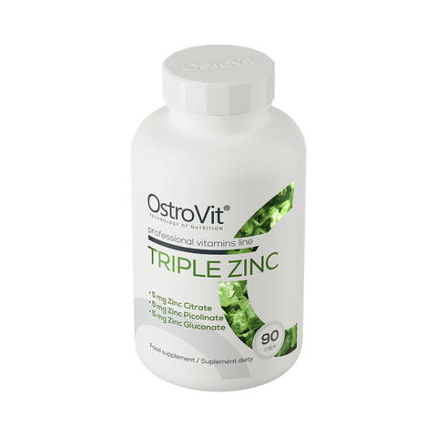 OstroVit Triple Zinc 90 kapsulas, cinks – imunitātei, ādai un hormonālajam līdzsvaram
