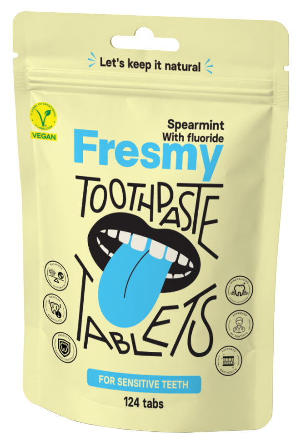 FRESMY krūzmētra zobu pastas tabletes, 124 gab.