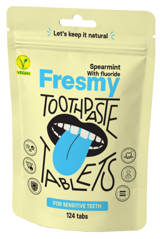 FRESMY krūzmētra zobu pastas tabletes, 124 gab.