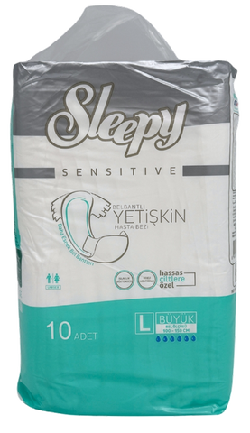 SLEEPY Sensitive autiņbiksītes pieaugušajiem L izmērā, 10 gab.