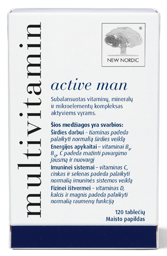 NEW NORDIC Tabletes "Aktīvajam Vīrietim" Multivitamīns, 120 gab.