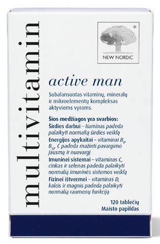 NEW NORDIC Tabletes "Aktīvajam Vīrietim" Multivitamīns, 120 gab.