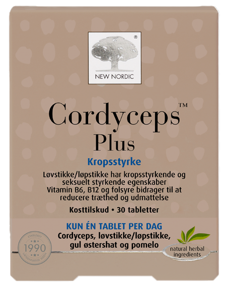 NEW NORDIC Cordyceps™ Plus – 30 tabletiņu iepakojums ar sēnēm un augu ekstraktiem