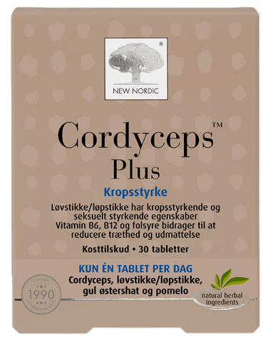 NEW NORDIC Cordyceps™ Plus – 30 tabletiņu iepakojums ar sēnēm un augu ekstraktiem