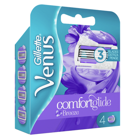 GILLETTE Venus Comfortglide Breeze - 4 skuvekļa asmens kasetnes sievietēm