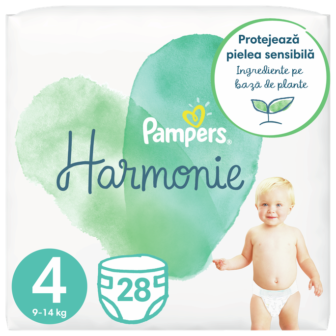 Pampers Harmonie 4 autiņbiksītes (9-14 kg), 28 gab.